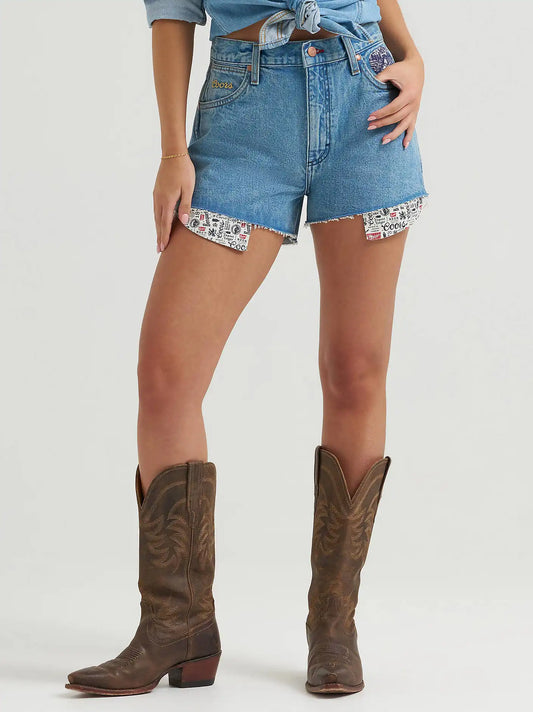 Wrangler x Coors Women's Reworked Short in Beer Wash