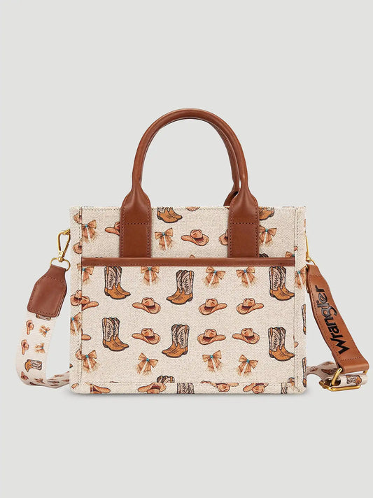 Boots and Hats Charm Mini Tote:Tan:One Size