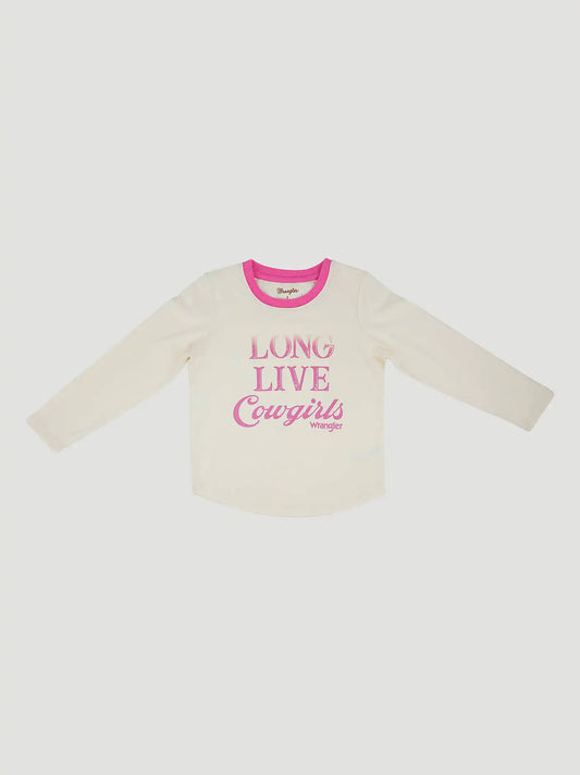 Wrangler Girl's Long Sleeve Graphic T-Shirt in Long Live Cowboys