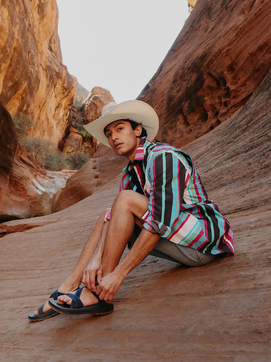 Chaco x Wrangler Brushpopper Outdoor Performance Shirt in Popper Bluebird