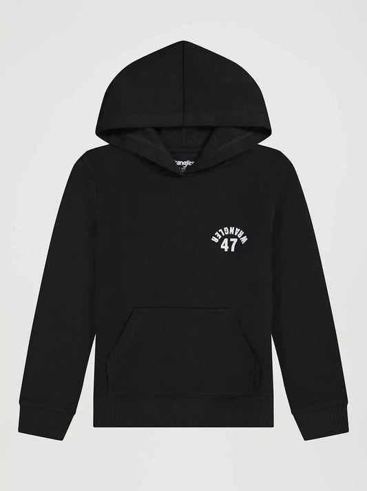 Boy's 47 Wrangler Logo Pullover Hoodie in Phantom