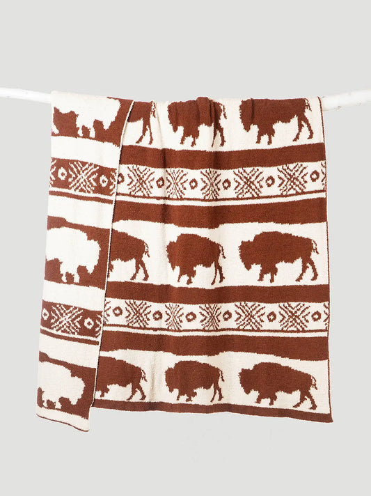 Wrangler Stretchy Throw Blanket:Buffalo Clay:One Size