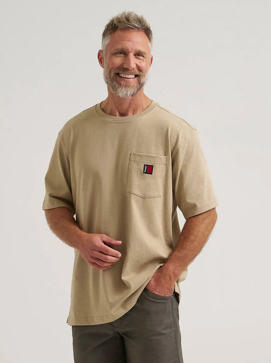 Wrangler RIGGS Workwear® Short Sleeve Relaxed Crew T-Shirt in Khaki