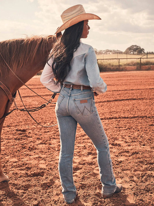 Women's High Rise Rodeo Bootcut Wrangler Riding Jean in Camila