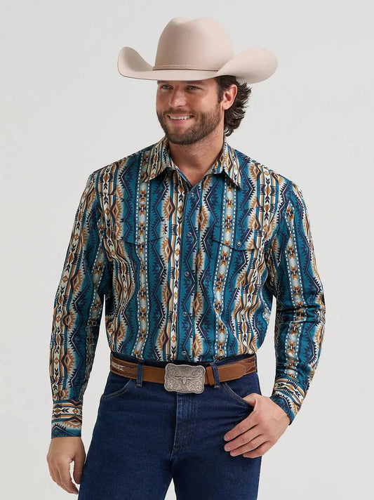 Men's Checotah® Long Sleeve Western Snap Printed Shirt in High Desert