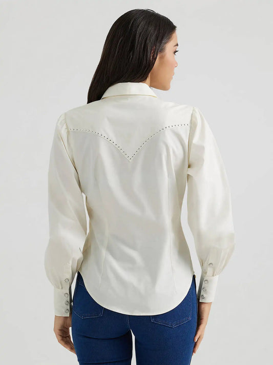 Wrangler® x Yellow Rose by Kendra Scott Rodeo Shirt in Vanilla Ice