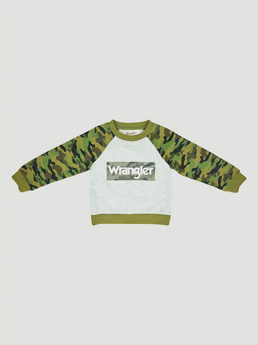 Wrangler Toddler Boy's Sweatshirt Set in Green Camo