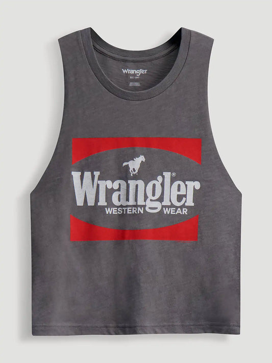 Western Wear Crop Festival Tank in Marshmallow