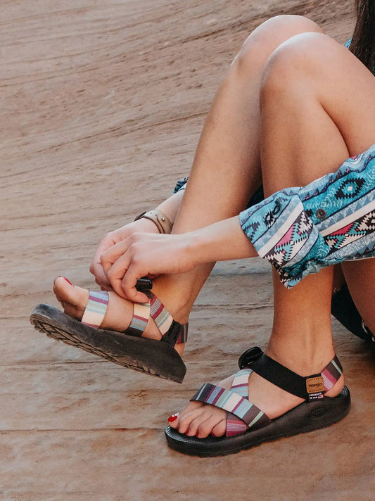 Chaco x Wrangler Women's Mega Z Brushpopper Classic Sandal in Popper Bluebird