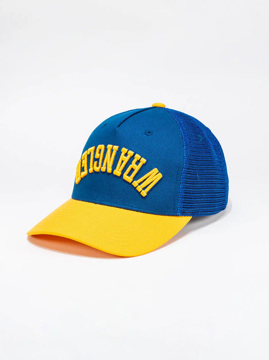 Upside Down Logo Mesh Baseball Cap:Blue:One Size