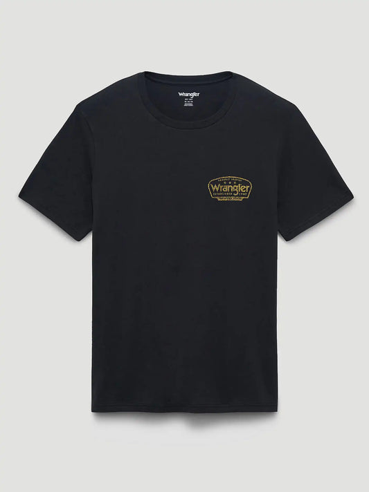 Proudly Crafted Logo Back Graphic T-Shirt in Washed Black