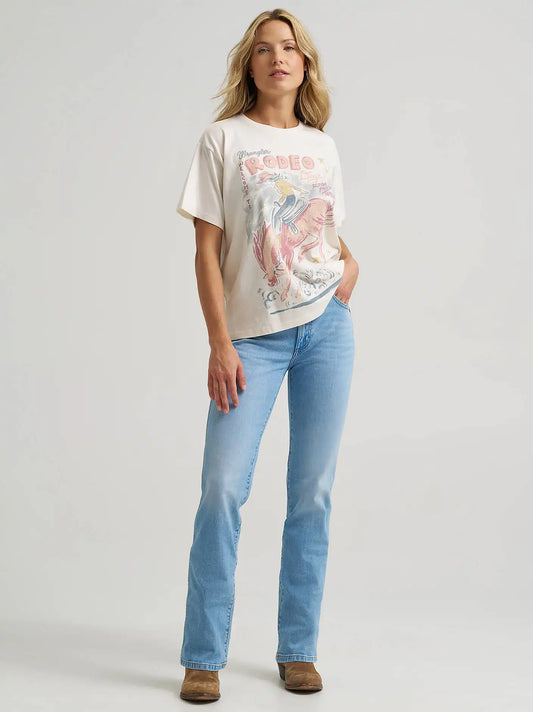 Action Packed Rodeo Girlfriend Graphic Tee in Egret