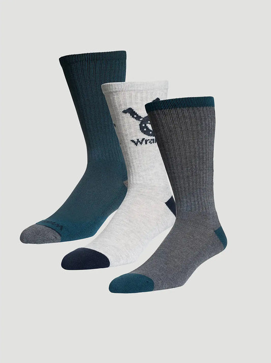 Mens Western Novelty Crew Socks 3 Pack:Heather Grey:One Size