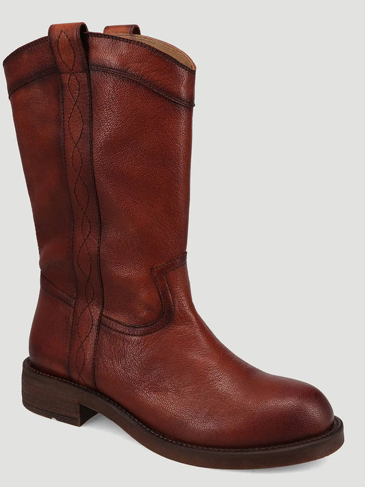 Women's Delilah Round-Toe Casual Boot in Burnished Saddle