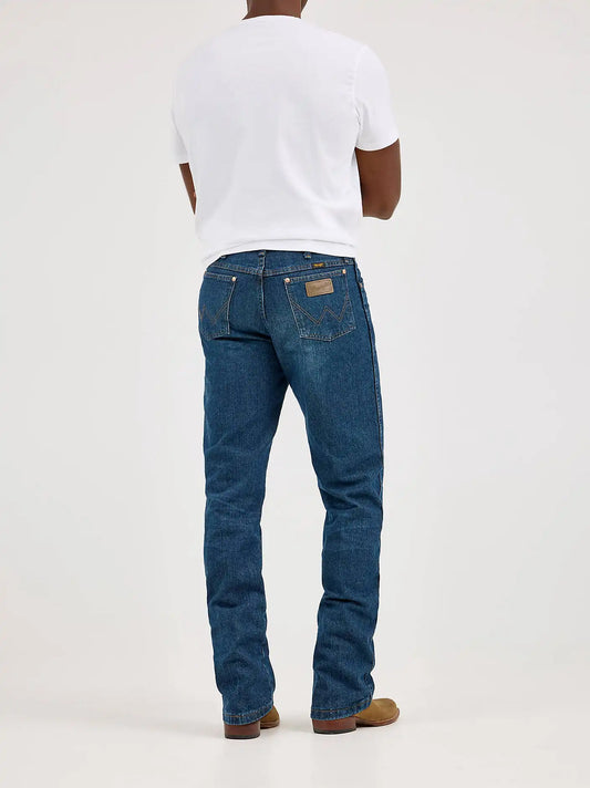 Wrangler® Cowboy Cut® Original Fit Vintage Wash Jean in Mid Indigo