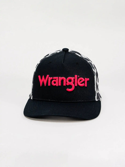 Womens Cow Print Trucker Hat:Black:One Size