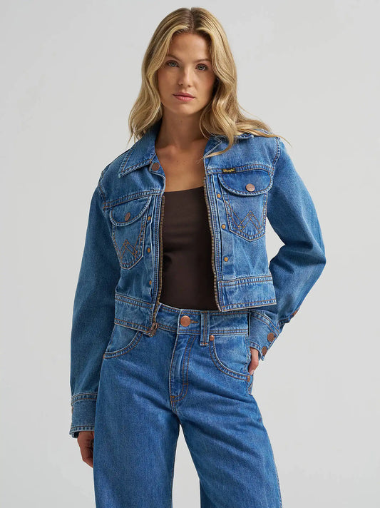 Women's Super Wrangler® Jean Jacket in Cowboy Fade