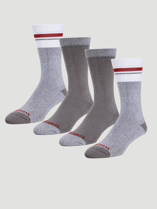Mens Cabin Cushion Sock 4 Pack:Grey:One Size
