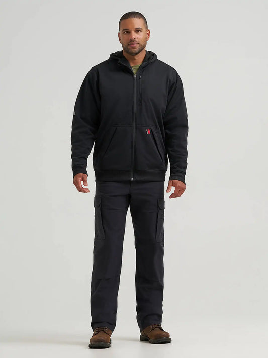 Wrangler® RIGGS Workwear® Technical Hooded Zip Sweatshirt in Jet Black