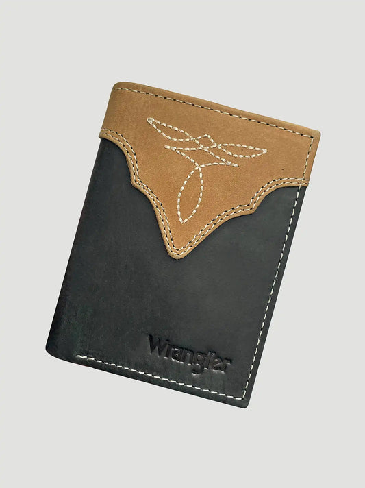 Boot Stitch Trim Checkbook:Black/Tan:One Size