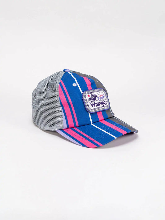 Washed Stripe Trucker Hat:Rose:One Size