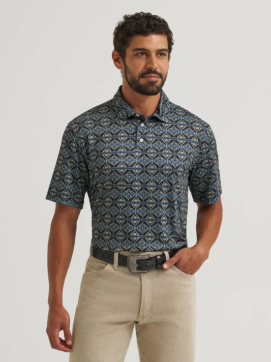 Wrangler All Terrain Gear Men's Performance Polo Shirt in Jet Black