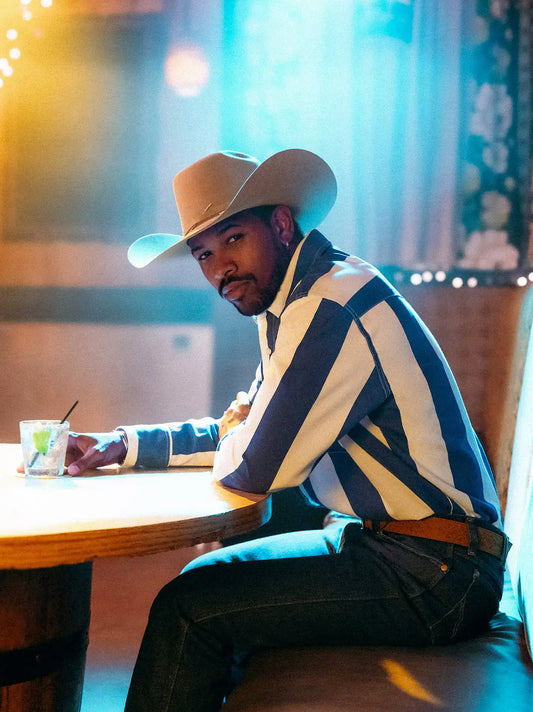 Vintage-Inspired Brushpopper Western Snap Workshirt in Big Blue