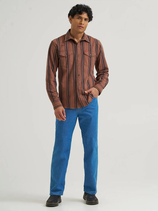 Wrangler® Men's Five Star Premium Regular Flex Fit Jean in Light Blue