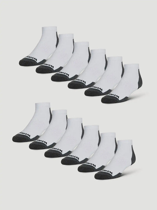 Mens Everyday Cotton Low Cut Sock 12 Pack:White:One Size