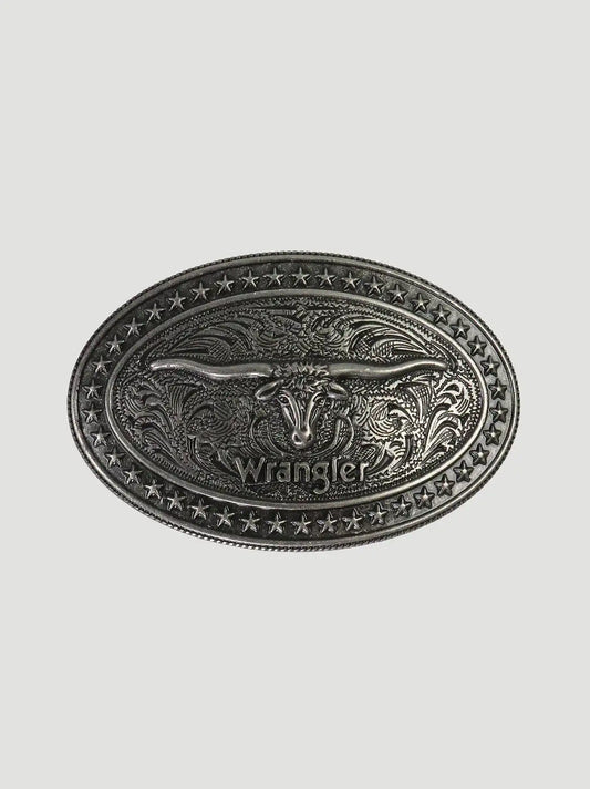 Mens Steer Head Belt Buckle:Brass/Silver:One Size