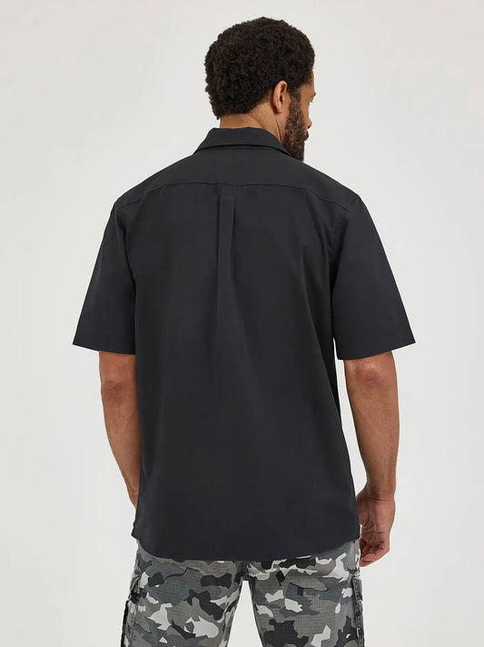 Men's Relaxed Stretch Poplin Shirt in Caviar