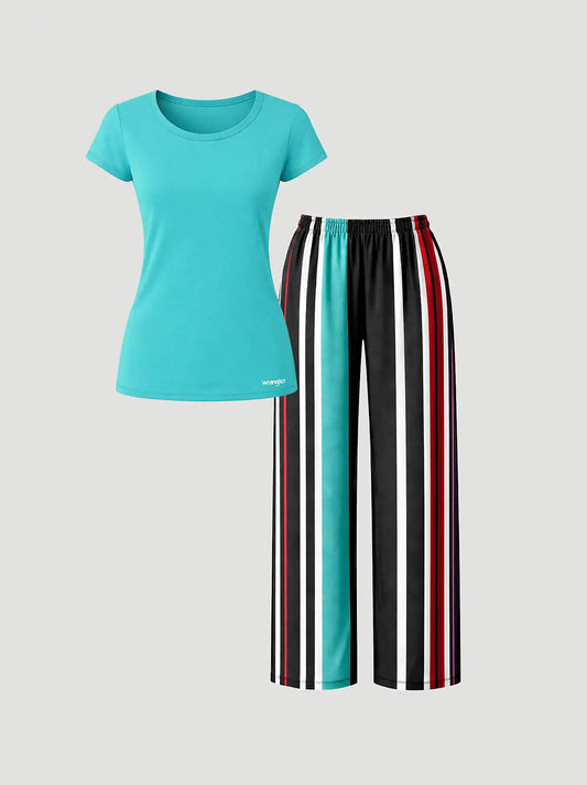 Women's Brushpopper Short Sleeve Pajama Set in Primary Red