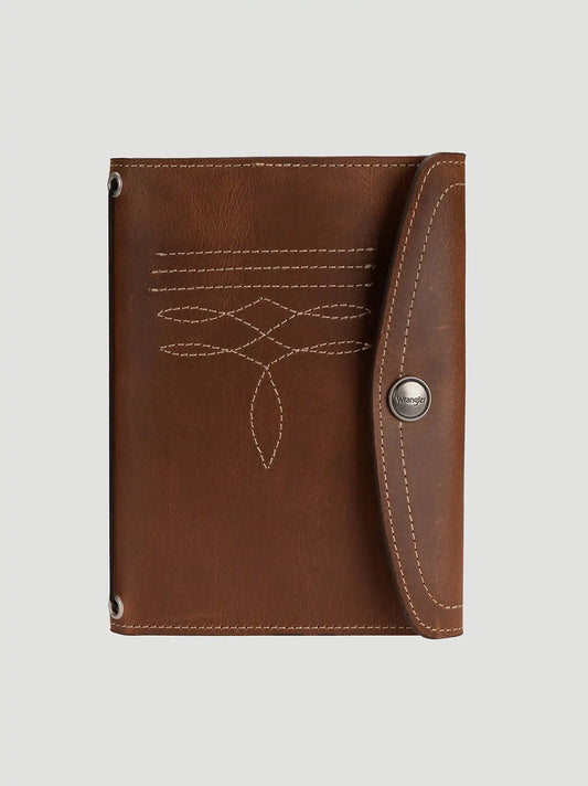 Womens Boot Stich Leather Journal:Cognac:One Size