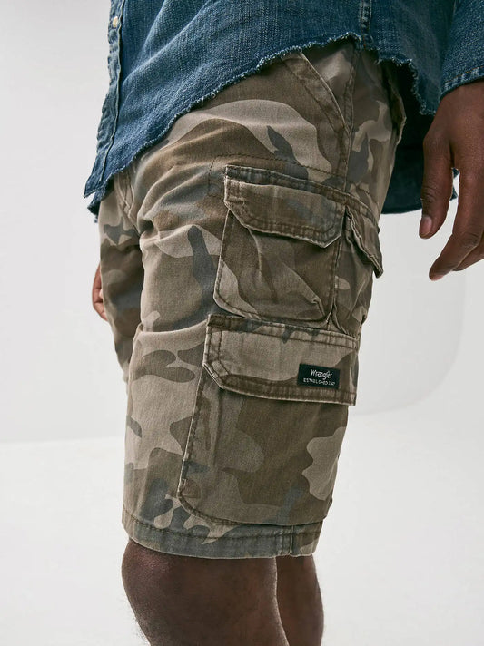 Wrangler® Men's Five Star Premium Stacked Cargo Short in Shadow Brown Camo