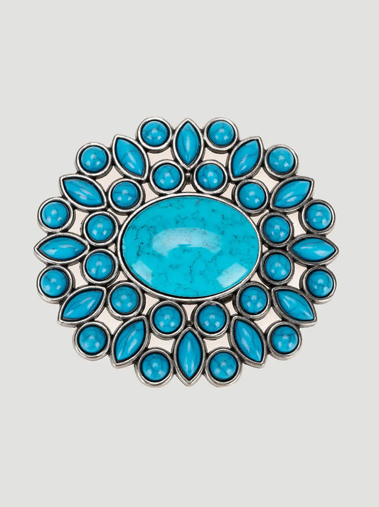 Womens Turquoise Starburst Belt Buckle:Turquoise:One Size