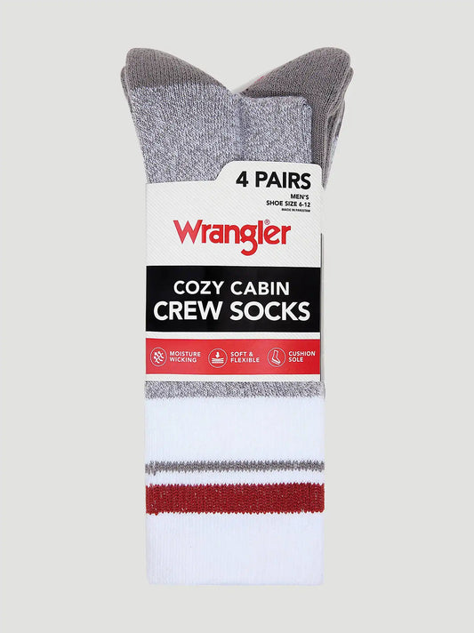 Mens Cabin Cushion Sock 4 Pack:Grey:One Size