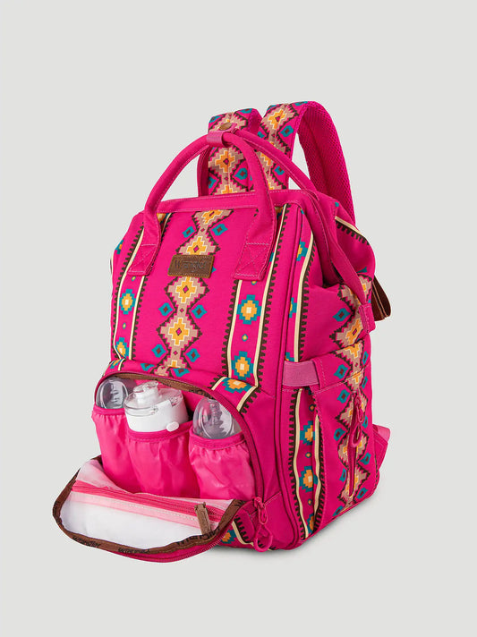 Southwestern Print Backpack:Hot Pink:One Size