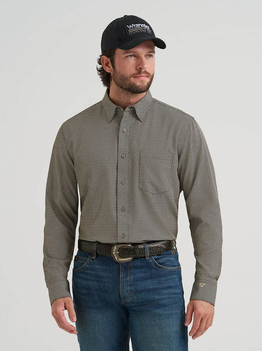 Men's Cody Johnson Performance Button Down Shirt in Black Multi Stripe