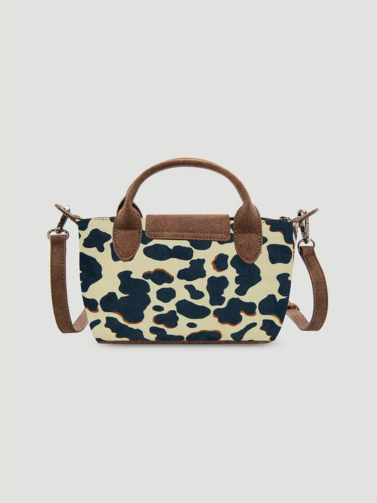 Cow Print Mini Cross Body:Brown:One Size