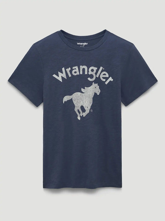 Thundering Horse Reg Fit Graphic Tee in Ombre Blue
