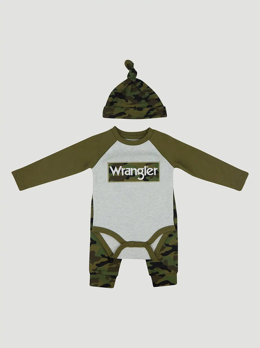 Wrangler Baby Bodysuit & Jogger Set in Camo
