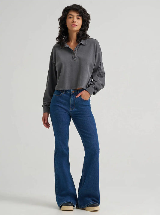 Women's High Rise Flare Jean in Wyoming