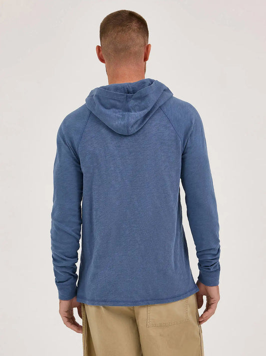 Mens Lightweight Hooded Pullover:Vintage Indigo:S