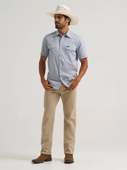 Wrangler All Terrain Gear Drover Short Sleeve Utility Shirt in Bering Sea