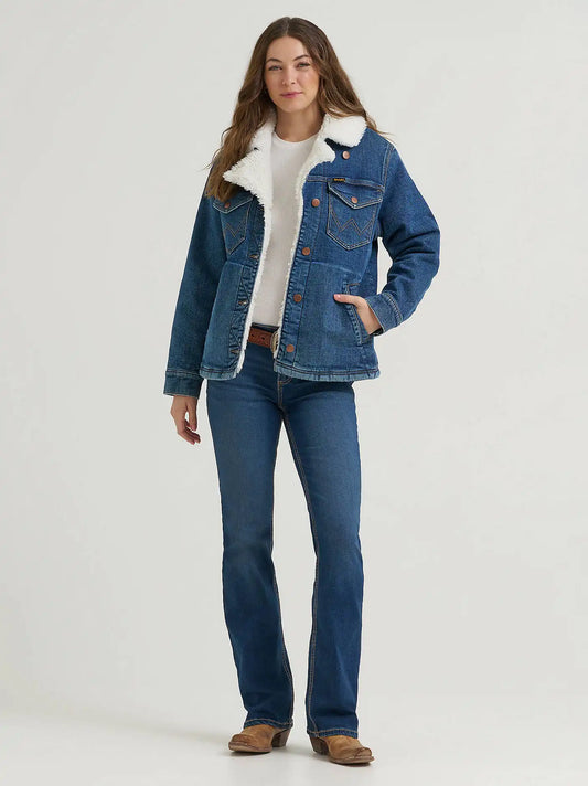 Women's Wrangler Wrange Denim Sherpa Jacket in Denim