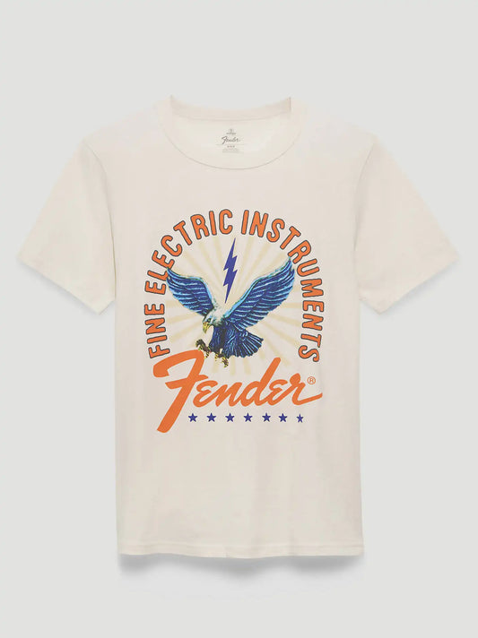 Fender Lightning Graphic T-Shirt in Marshmallow