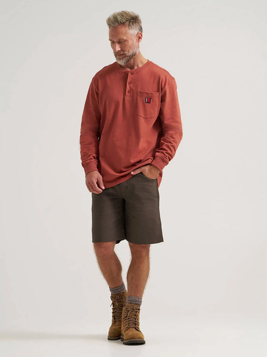 Wrangler RIGGS Workwear® Relaxed Henley in Rust