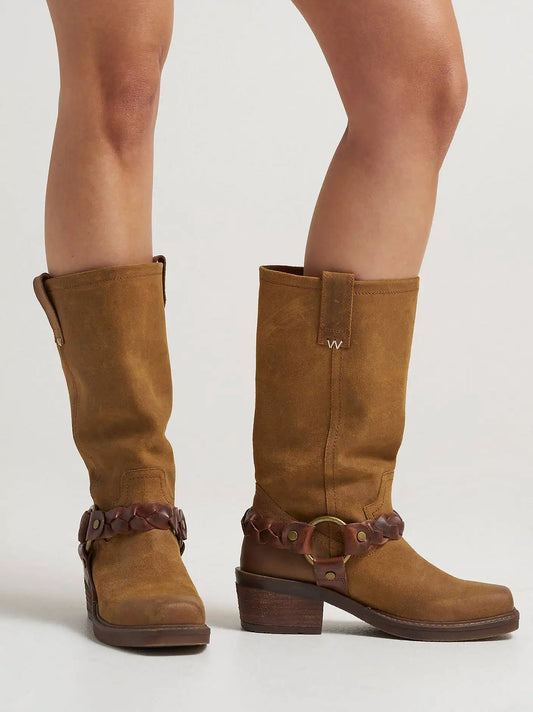 Women's Blythe Square-Toe Harness Casual Boot in Buckskin