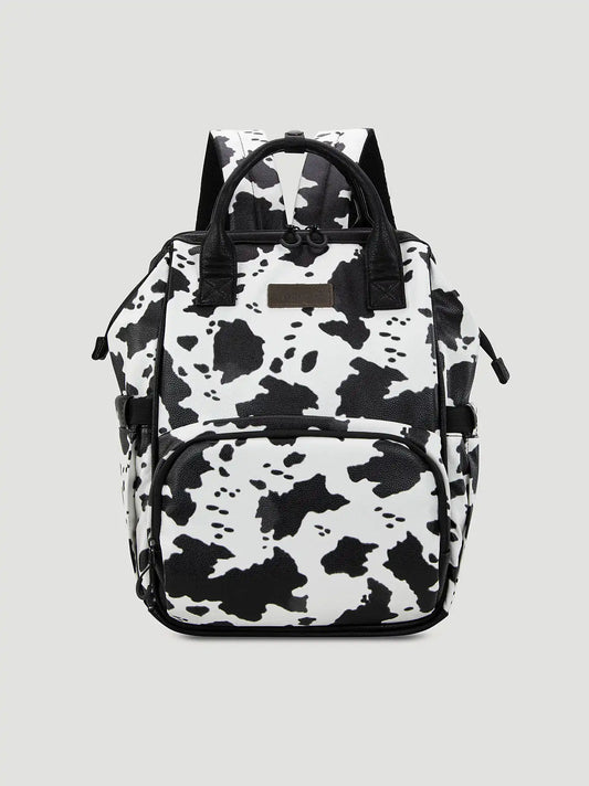 Cow Print Backpack:Black:One Size