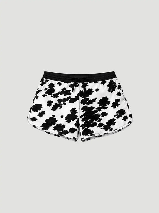 Women's Cami And Shorts Pajama Set in Black/White